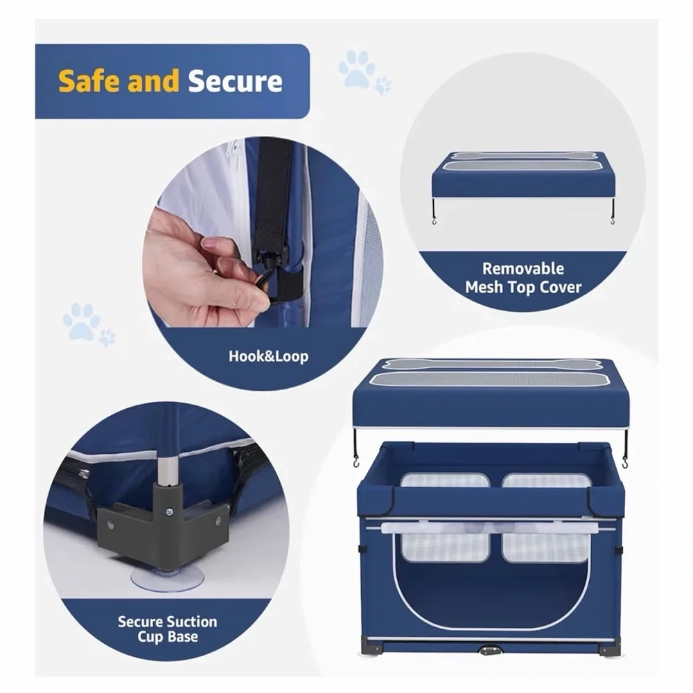 1 Min Setup Portable Puppy🐶Playpen Box for Home🏡Dog🐕Cat🐈Rabbit🐇43.3"x43.3"x27.1" - Picture 6 of 10